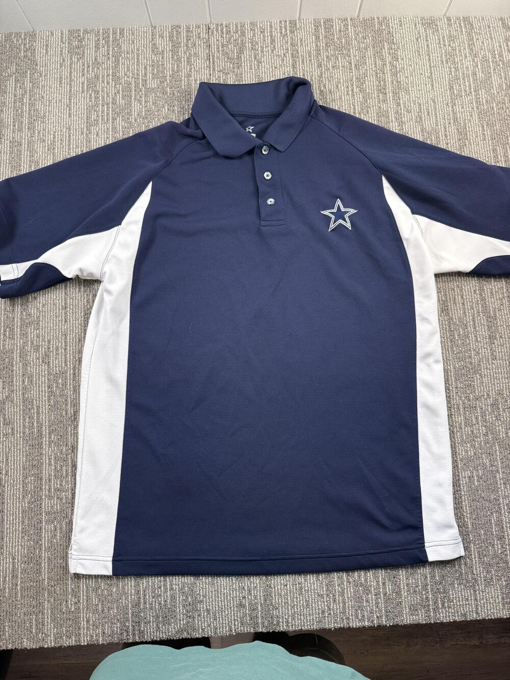 Dallas Cowboys Shirt‎ Mens Medium Navy White NFL Football Polo Cowboys Apparel